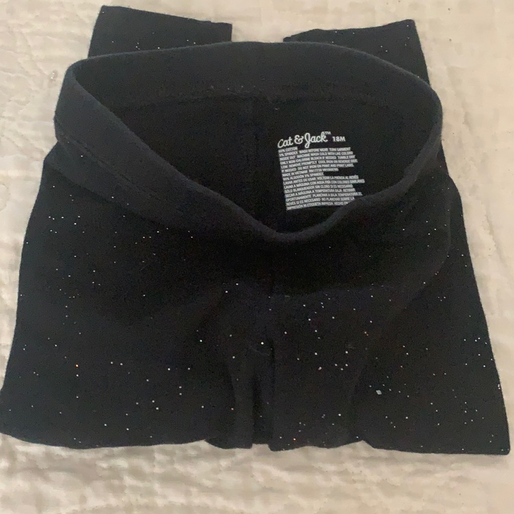 Barely worn Sparkle Black Leggings, 18 months